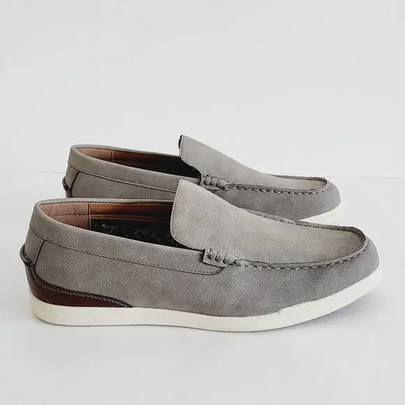 Madden Ortholite Gray Faux Leather Slip On Casual Loafers Men's Size 9.5 - Picture 1 of 6